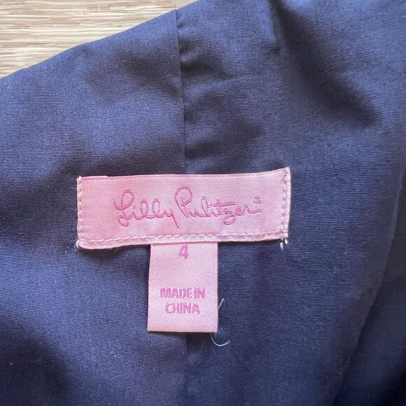 Lilly Pulitzer Navy Tylar One Shoulder Dress-Size 4 - Picture 7 of 8